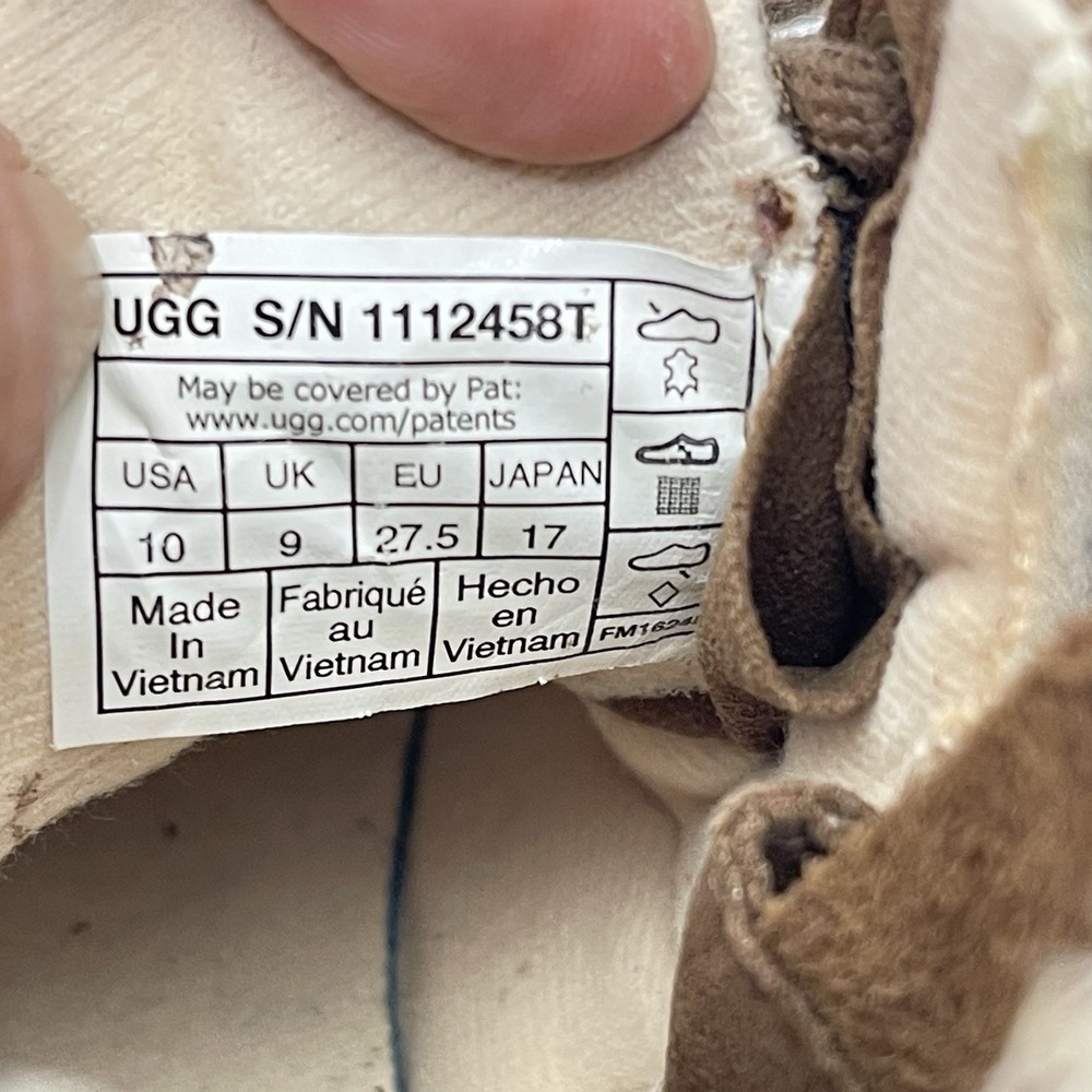 Ugg Robley Unisex Kids 10 Brown Leather Lace-Up Zipper All Weather Shoes Boots - Picture 7 of 9